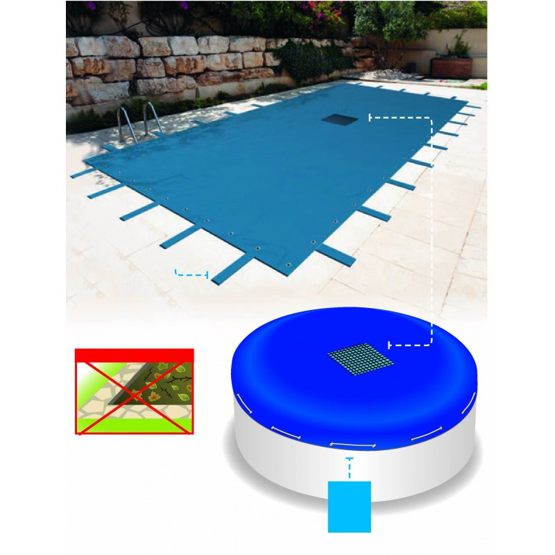 Filet rectangulaire de piscine 6 x 12,5 m - bache et filet de piscine